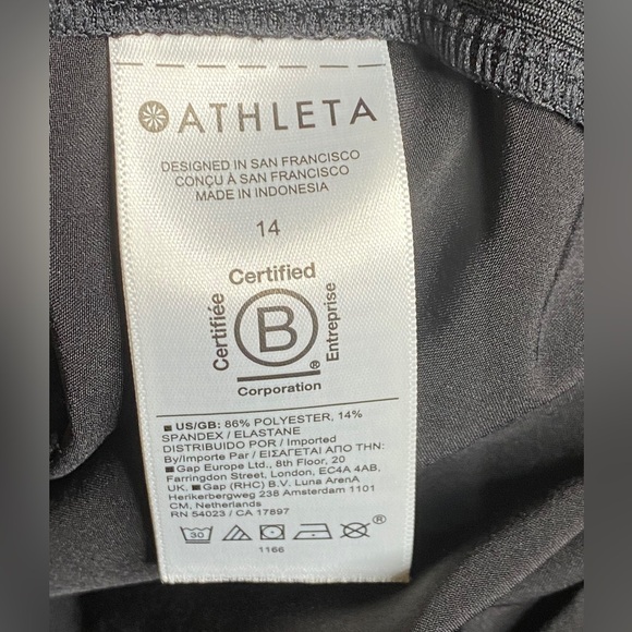 Athleta Brooklyn Ankle Pants V/305514 Black Mid Rise Rib Knit Waistband size 14 - Picture 7 of 8